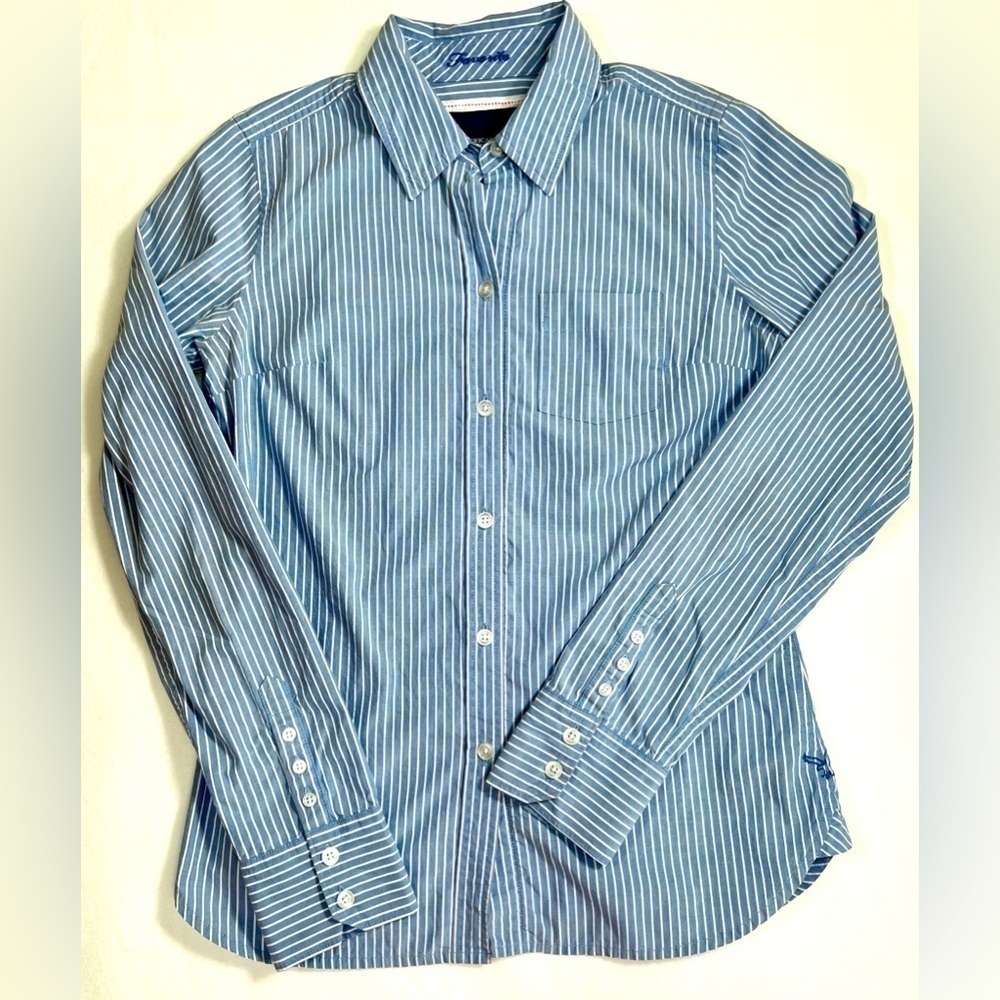 AMERICAN EAGLE OUTFITTERS Women’s Favorite Pinstripe Top 4 Y2K Preppy Academic